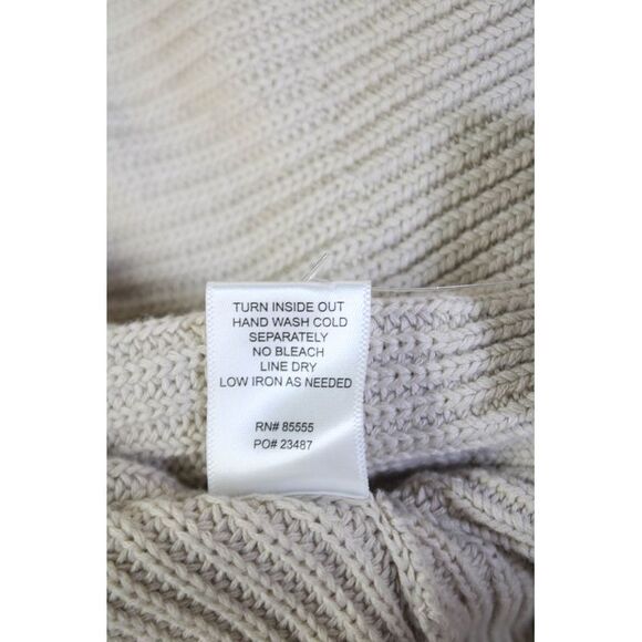 Pistola Womens Long Sleeve Distressed Trim Cowl Neck Sweater Beige Size Small - Picture 4 of 5